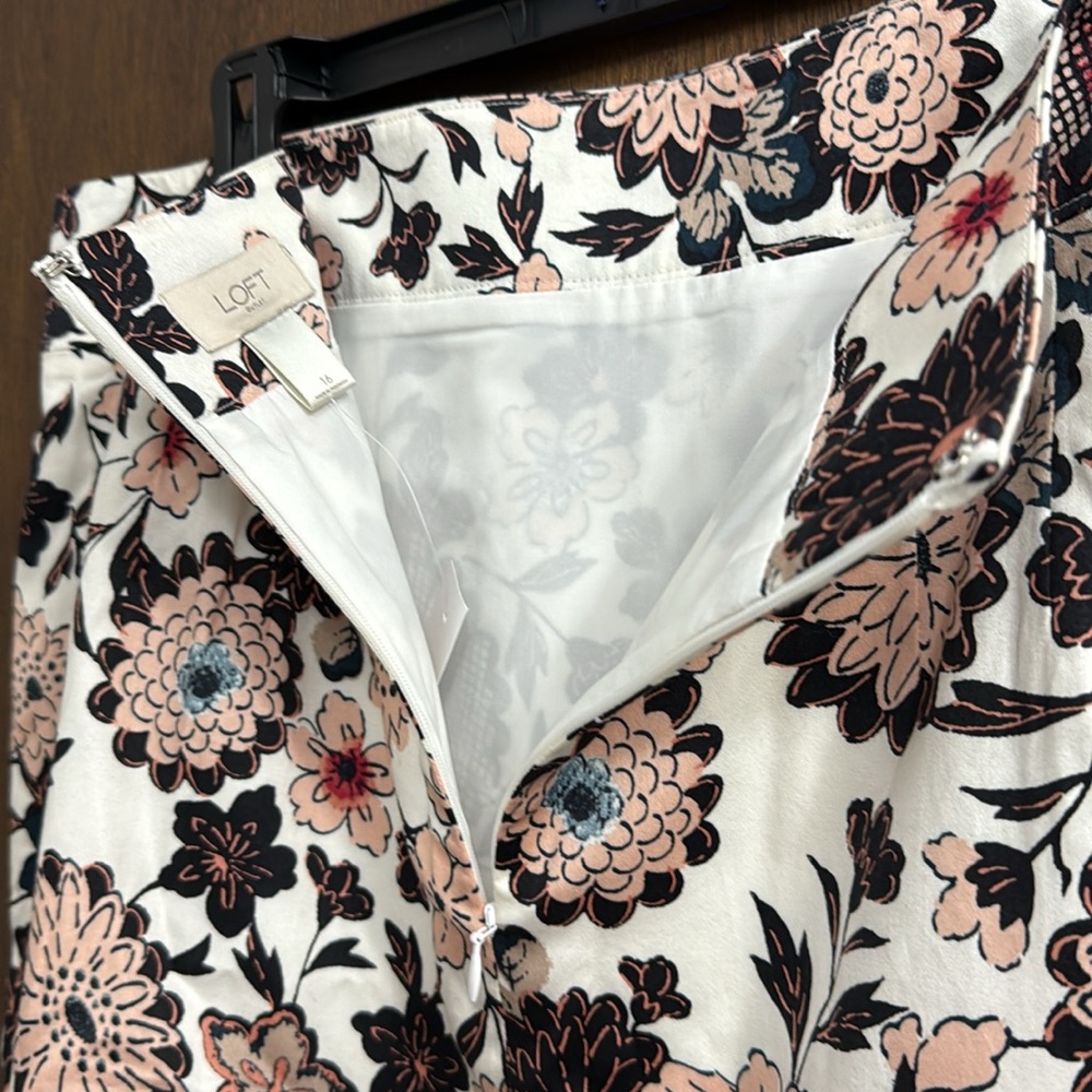 LOFT Floral Print Women's Skirt 16 NWT - Picture 4 of 12